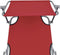 vidaXL - Ligbed - inklapbaar - met - luifel - staal - en - stof - rood