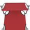 vidaXL - Ligbed - inklapbaar - met - luifel - staal - en - stof - rood
