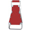 vidaXL - Ligbed - inklapbaar - met - luifel - staal - en - stof - rood