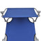 vidaXL - Ligbed - inklapbaar - met - luifel - staal - en - stof - blauw