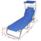 vidaXL - Ligbed - inklapbaar - met - luifel - staal - en - stof - blauw