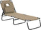 vidaXL - Ligbed - inklapbaar - oxford - stof - en - gepoedercoat - staal - taupe