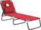 vidaXL - Ligbed - inklapbaar - oxford - stof - en - gepoedercoat - staal - rood