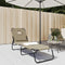 vidaXL - Ligbed - inklapbaar - oxford - stof - en - gepoedercoat - staal - taupe