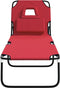vidaXL - Ligbed - inklapbaar - oxford - stof - en - gepoedercoat - staal - rood