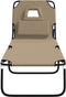 vidaXL - Ligbed - inklapbaar - oxford - stof - en - gepoedercoat - staal - taupe