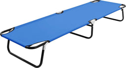 vidaXL - Ligbed - inklapbaar - staal - blauw