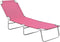 vidaXL - Ligbed - inklapbaar - staal - en - stof - roze