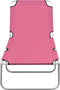 vidaXL - Ligbed - inklapbaar - staal - en - stof - roze