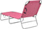 vidaXL - Ligbed - inklapbaar - staal - en - stof - roze