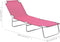 vidaXL - Ligbed - inklapbaar - staal - en - stof - roze