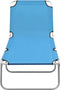 vidaXL - Ligbed - inklapbaar - staal - en - stof - turquoiseblauw
