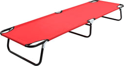 vidaXL - Ligbed - inklapbaar - staal - rood