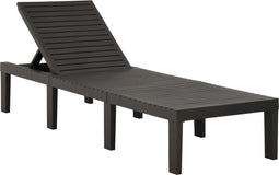 vidaXL - Ligbed - kunststof - antracietkleurig