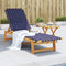 vidaXL - Ligbed - massief - acaciahout - en - stof - donkerblauw