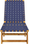 vidaXL - Ligbed - massief - acaciahout - en - stof - donkerblauw