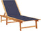vidaXL - Ligbed - massief - acaciahout - en - textileen - blauw