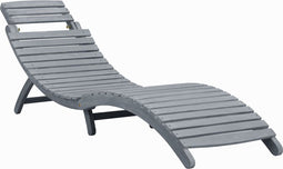 vidaXL - Ligbed - massief - acaciahout - greywash