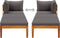 vidaXL - Ligbed - met - 1 - armleuning - massief - acaciahout - donkergrijs
