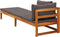 vidaXL - Ligbed - met - 1 - armleuning - massief - acaciahout - donkergrijs