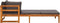 vidaXL - Ligbed - met - 1 - armleuning - massief - acaciahout - donkergrijs