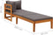 vidaXL - Ligbed - met - 1 - armleuning - massief - acaciahout - donkergrijs