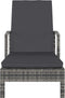 vidaXL - Ligbed - met - armleuningen - poly - rattan - grijs