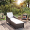 vidaXL - Ligbed - met - crèmewit - kussen - poly - rattan - zwart