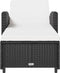 vidaXL - Ligbed - met - crèmewit - kussen - poly - rattan - zwart