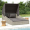 vidaXL - Ligbed - met - inklapbaar - dak - 200x114x128 - cm - poly - rattan - grijs