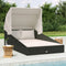 vidaXL - Ligbed - met - inklapbaar - dak - 200x114x128 - cm - poly - rattan - zwart