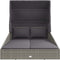 vidaXL - Ligbed - met - inklapbaar - dak - 200x114x128 - cm - poly - rattan - grijs