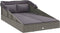 vidaXL - Ligbed - met - inklapbaar - dak - 200x114x128 - cm - poly - rattan - grijs