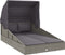 vidaXL - Ligbed - met - inklapbaar - dak - 200x114x128 - cm - poly - rattan - grijs