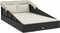 vidaXL - Ligbed - met - inklapbaar - dak - 200x114x128 - cm - poly - rattan - zwart