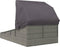vidaXL - Ligbed - met - inklapbaar - dak - 200x114x128 - cm - poly - rattan - grijs