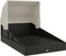 vidaXL - Ligbed - met - inklapbaar - dak - 200x114x128 - cm - poly - rattan - zwart