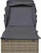 vidaXL - Ligbed - met - inklapbaar - dak - 213x63x97 - cm - poly - rattan - grijs