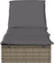 vidaXL - Ligbed - met - kussen - 1 - st - 201x55x62 - cm - poly - rattan - grijs