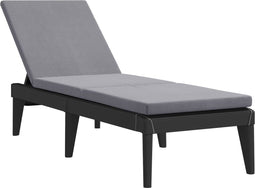 vidaXL - Ligbed - met - kussen - 186x60x29 - cm - polypropeen - antracietkleurig