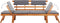 vidaXL - Ligbed - met - kussen - 2-in-1 - 190 - cm - massief - acaciahout
