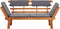 vidaXL - Ligbed - met - kussen - 2-in-1 - 190 - cm - massief - acaciahout