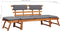 vidaXL - Ligbed - met - kussen - 2-in-1 - 190 - cm - massief - acaciahout
