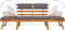 vidaXL - Ligbed - met - kussen - 2-in-1 - 190 - cm - massief - acaciahout