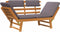 vidaXL - Ligbed - met - kussen - 2-in-1 - 190 - cm - massief - acaciahout