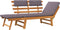 vidaXL - Ligbed - met - kussen - 2-in-1 - 190 - cm - massief - acaciahout