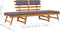 vidaXL - Ligbed - met - kussen - 2-in-1 - 190 - cm - massief - acaciahout