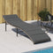 vidaXL - Ligbed - met - kussen - 55x199x50 - cm - poly - rattan - grijs