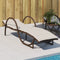 vidaXL - Ligbed - met - kussen - 60x199x42 - cm - poly - rattan - bruin