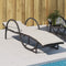 vidaXL - Ligbed - met - kussen - 60x199x42 - cm - poly - rattan - zwart